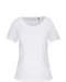 K399 - Bio dames-t-shirt kraag met onafgewerkte rand korte mouwen White