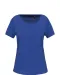 K399 - Bio dames-t-shirt kraag met onafgewerkte rand korte mouwen Ocean Blue Heather