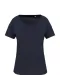 K399 - Bio dames-t-shirt kraag met onafgewerkte rand korte mouwen Navy
