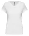 K3015 - Dames-t-shirt V-hals korte mouwen White