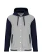 K4003 - College jacket met capuchon unisex Oxford Grey / Navy / White