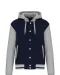 K4003 - College jacket met capuchon unisex Navy / Oxford Grey / White