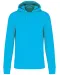 K4027 - Ecologische herensweater met capuchon Sea Turquoise