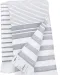 K132 - Gestreepte fouta met franjes White / Smoke Stripe
