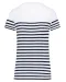 K3034 - Marine-t-shirt ronde hals Bio dames White / Navy Stripes