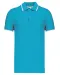 K245 - Polo korte mouwen Light Turquoise / White / Navy
