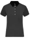 K261 - Tweekleurige damespolo jersey Dark Grey Heather / Black