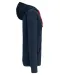 K466 - Herensweater met rits en capuchon in contrasterende kleur Navy / Red