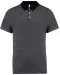 K260 - Tweekleurige herenpolo jersey Dark Grey Heather / Black