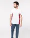 K232 - Tweekleurige piquépolo korte mouwen heren Light Grey / Red