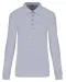 K265 - Damespolo lange mouwen van jersey Oxford Grey