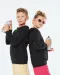K4014 - Unisex kindersweater met contrasterende capuchon met motief Black / Skate Graffiti