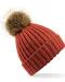B412 - Pompon beanie Orange rust