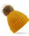 B412 - Pompon beanie Mustard