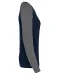 K492 - Tweekleurige damessweater French Terry BIO ronde hals raglanmouwen French Navy Heather / Grey Heather