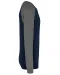 K491 - Tweekleurige herensweater BIO French Terry ronde hals raglanmouwen French Navy Heather / Grey Heather