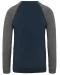 K491 - Tweekleurige herensweater BIO French Terry ronde hals raglanmouwen French Navy Heather / Grey Heather