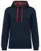 K4013 - Unisex sweater met capuchon met contrasterend motief Navy / Red Tartan