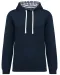 K4013 - Unisex sweater met capuchon met contrasterend motief Navy / Mariniere