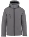 K413 - Heren softshell jas met afneembare capuchon Marl Grey