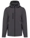 K422 - 3-laagse uniseks softshelljas met afneembare capuchon en mouwen Titanium