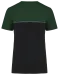 WK304 - Ecologisch tweekleurig uniseks T-shirt met korte mouwen Black / Forest Green