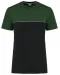 WK304 - Ecologisch tweekleurig uniseks T-shirt met korte mouwen Black / Forest Green