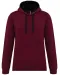 K446 - Sweater met contrasterende capuchon Wine / Navy