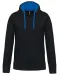 K446 - Sweater met contrasterende capuchon Black / Light Royal Blue