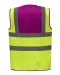 YHVW100 - Veiligheidshesje met 2 Banden & Bretels Raspberry / Hi Vis Yellow