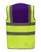 YHVW100 - Veiligheidshesje met 2 Banden & Bretels Purple / Hi Vis Yellow