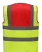 YHVW100 - Veiligheidshesje met 2 Banden & Bretels Red / Hi Vis Yellow