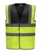 YHVW100 - Veiligheidshesje met 2 Banden & Bretels Black / Hi Vis Yellow