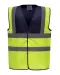 YHVW100 - Veiligheidshesje met 2 Banden & Bretels Navy / Hi Vis Yellow