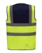 YHVW100 - Veiligheidshesje met 2 Banden & Bretels Navy / Hi Vis Yellow