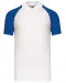 K226 - Baseballpolo White / Royal Blue