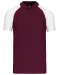 K226 - Baseballpolo Bordeaux / White