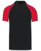K226 - Baseballpolo Black / Red
