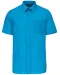 K551 - Overhemd in onderhoudsvriendelijk polykatoen-popeline korte mouwen heren Bright Turquoise
