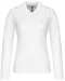 K257 - Piqué-damespolo lange mouwen White