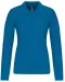 K257 - Piqué-damespolo lange mouwen Tropical Blue