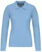 K257 - Piqué-damespolo lange mouwen Sky Blue