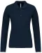 K257 - Piqué-damespolo lange mouwen Navy