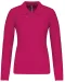 K257 - Piqué-damespolo lange mouwen Fuchsia
