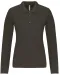 K257 - Piqué-damespolo lange mouwen Dark Grey