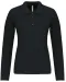K257 - Piqué-damespolo lange mouwen Black