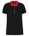 K261 - Tweekleurige damespolo jersey Black / Red