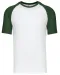 K330 - Baseball - Tweekleurig t-shirt White / Forest Green