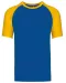 K330 - Baseball - Tweekleurig t-shirt Royal Blue / Yellow
