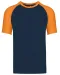 K330 - Baseball - Tweekleurig t-shirt Navy / Orange